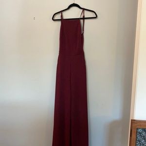 Lulus maroon jumpsuit